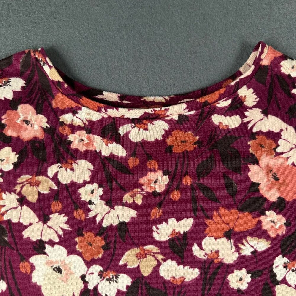 LOFT Outlet Womens MP Floral Peplum Long Sleeve Pullover Super Soft Sweater - Picture 2 of 9